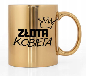 Kubek Złoty Błyszczący Prezent Dzień Kobiet