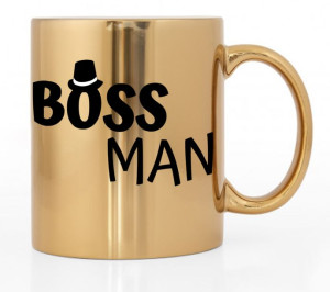 Kubek Złoty Błyszczący Na Prezent Boss Man