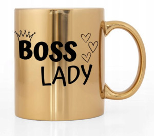Kubek Złoty Błyszczący Boss Lady Dzień Kobiet