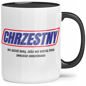 Kubek Czarne Wnętrze Na Podarunek Dla Chrzestnego
