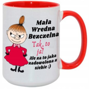 Duży Kubek Czerwone Wnętrze Z Mała Mi 450ml Wzory