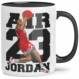Kubek Czarne Wnętrze Dla Fana Koszykówki Jordan 23