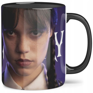 Kubek Czarne Wnętrze Dla Fana Wednesday Addams