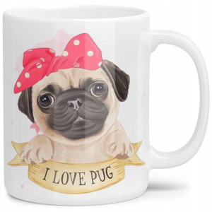 Kubek Dla Fana Mops I Love Pug