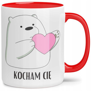 Kubek Czerwone Wnętrze Na Walentynki Kocham Cię