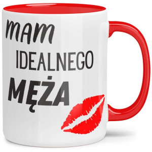 Kubek Czerwone Wnętrze Na Walentynki Idealny Mąż