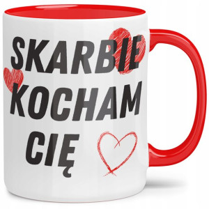 Kubek Czerwone Wnętrze Na Walentynki Skarbie Love