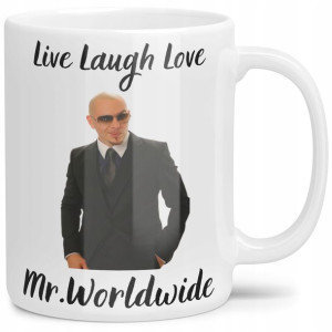 Kubek Pitbull Mr Worldwide Live Laugh Love Wzory