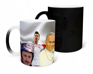 Kubek Magiczny Czarny Matowy Wielkich Polaków Jp2