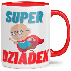 Kubek Czerwony Dla Super Dziadka Dzień Dziadka
