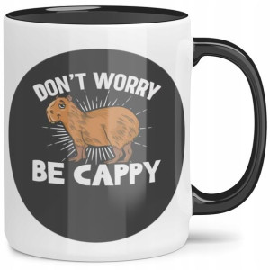 Kubek Czarne Wnętrze Kapibara Dont Worry Be Cappy