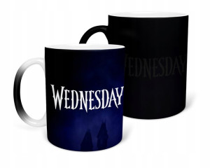 Kubek Magiczny Czarny Matowy Fana Wednesday Addams