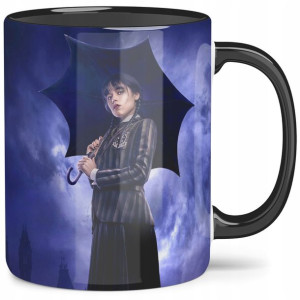 Kubek Czarne Wnętrze Dla Fana Wednesday Addams