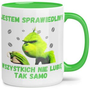 Kubek Zielone Wnętrze Grinch Jestem Sprawiedliwy