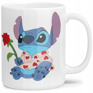 Kubek Lilo Stich Z Kwiatami Na Prezent Walentynki