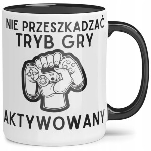 Kubek Czarne Wnętrze Dla Fana Tryb Gry Aktywowany