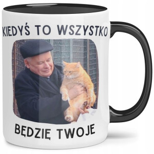 Kubek Prezesa Czarne Wnętrze Prezes Z Kotem Pis