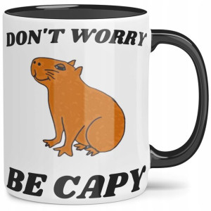 Kubek Czarne Wnętrze Kapibara Dont Worry Be Capy
