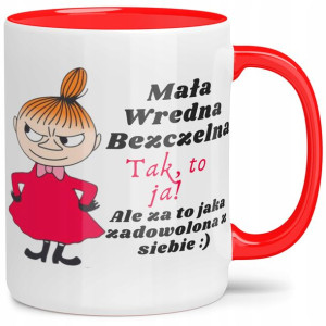 Kubek Czerwony Mała Mi Zadowolona Z Siebię Wzory