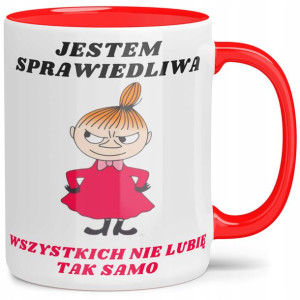 Kubek Czerwony Mała Mi Sprawiedliwa Dużo Wzorów