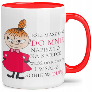 Kubek Czerwony Mała Mi Do Pracy Śmieszne Wzory