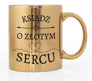 Kubek Złoty Błyszczący Prezent Dla Księdza