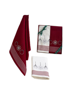 Ręcznik bawełniany haft 3138 V8 NEW YEAR HAPPY kpl.2x40x60