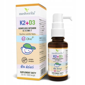 Medverita Witaminy dla dzieci K2 mk-7 + D3 30ml