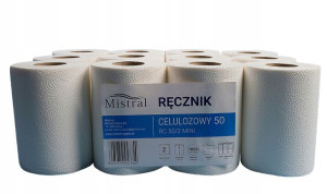 Ręcznik papierowy celuloza Mister biały 50m 12szt
