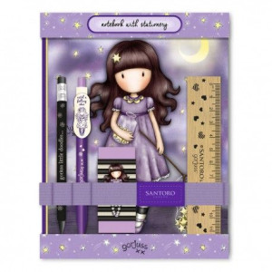 Notes z przyborami szkolnymi - gorjuss sparkle & bloom - catch a
