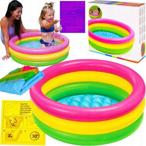 Wielki Basen Ogrodowy Dmuchany Dla Dzieci Dmuchane Dno Intex 4w1 Gigant Xxl