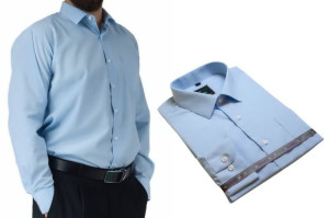 Koszula męska wizytowa do garnituru błękitna elegancka Laviino 40/41-L