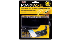 Virage- Trójnik 12/24v Na Kablu Z Gniazdem Usb