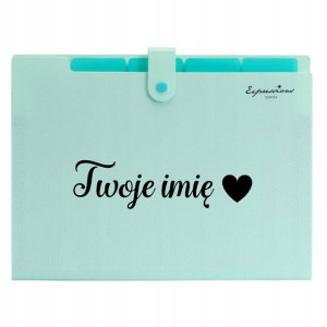 Teczka Na Dokumenty Organizer Miętowy A4 Imię