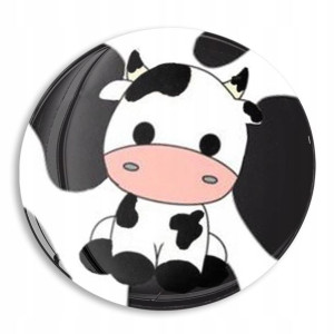 PRZYPINKA Pin Do Plecaka Worka 44mm KRÓWKA WZORY