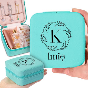 Organizer Na Biżuterię Miętowy Monogram IMIĘ Wz