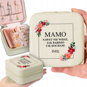 Szkatułka Na Biżuterię KOCHAM CIĘ MAMO Mięt IMIĘ W