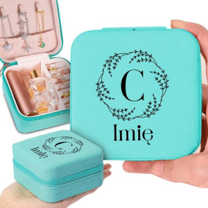 Organizer Na Biżuterię Miętowy Monogram IMIĘ Wz