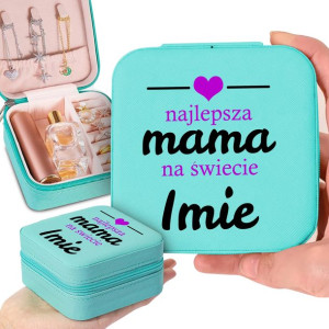 Szkatułka Na Biżuterię NAJLEPSZA MAMA Mięt IMIĘ Wz