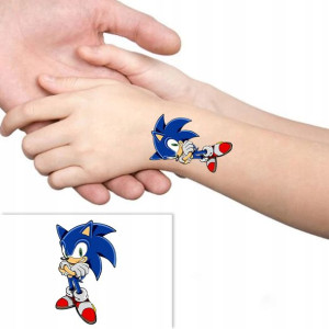 TATUAŻ Zmywalny dla DZIECI SONIC Wiele WZORÓW MiX