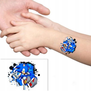 TATUAŻ Zmywalny dla DZIECI SONIC Wiele WZORÓW MiX