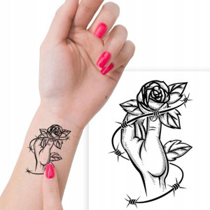 TATUAŻ Zmywalny Tymczasowy ROSE Wiele WZORÓW MiX
