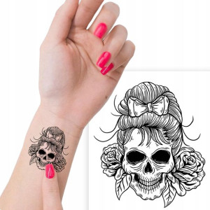TATUAŻ Zmywalny Tymczasowy SKULL Wiele WZORÓW MiX