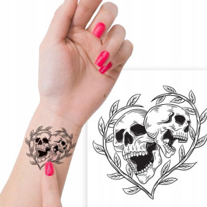 TATUAŻ Zmywalny Tymczasowy SKULL Wiele WZORÓW MiX