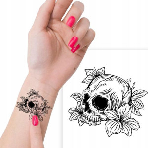 TATUAŻ Zmywalny Tymczasowy SKULL Wiele WZORÓW MiX