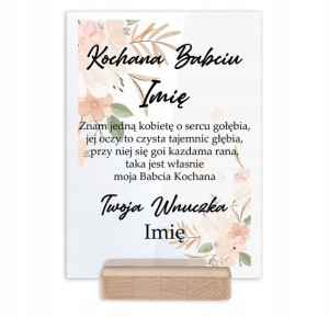 Ramka Szkło Akryl MOJA UKOCHANA BABCIA IMIĘ Wzory