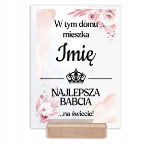 Ramka Szkło Akryl NAJLEPSZA BABCIA IMIĘ Wzory