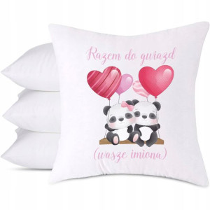 Poduszka ozdobna z nadrukiem PANDA 03 WASZE IMIONA