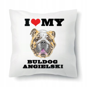 Poduszka Biała Dla Psiary BULDOG ANGIELSKI Wzory