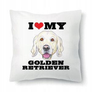 Poduszka Biała Dla Psiary GOLDEN RETRIEVER Wzory